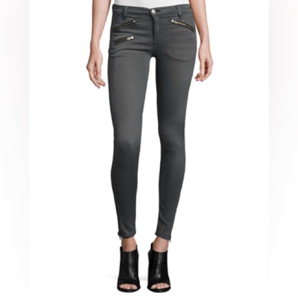 Rag & Bone Zipper Tech Moto Jeans Seattle Grey Size 25